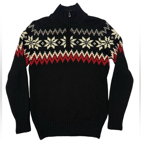 Dale of Norway Myking Nordic Merino Wool Black Chunky Knit Men’s Sweater XL NEW - Picture 4 of 16